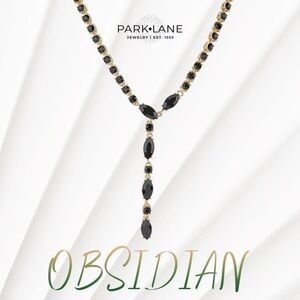Park Lane Obsidian Necklace - Black and Gold Elegance